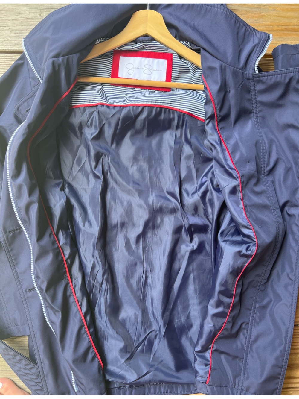 Jessica Simpson Double Breasted Belted Trench Coat Large - Picture 2 of 9